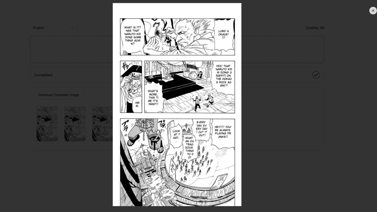 High-quality doujinshi translation result